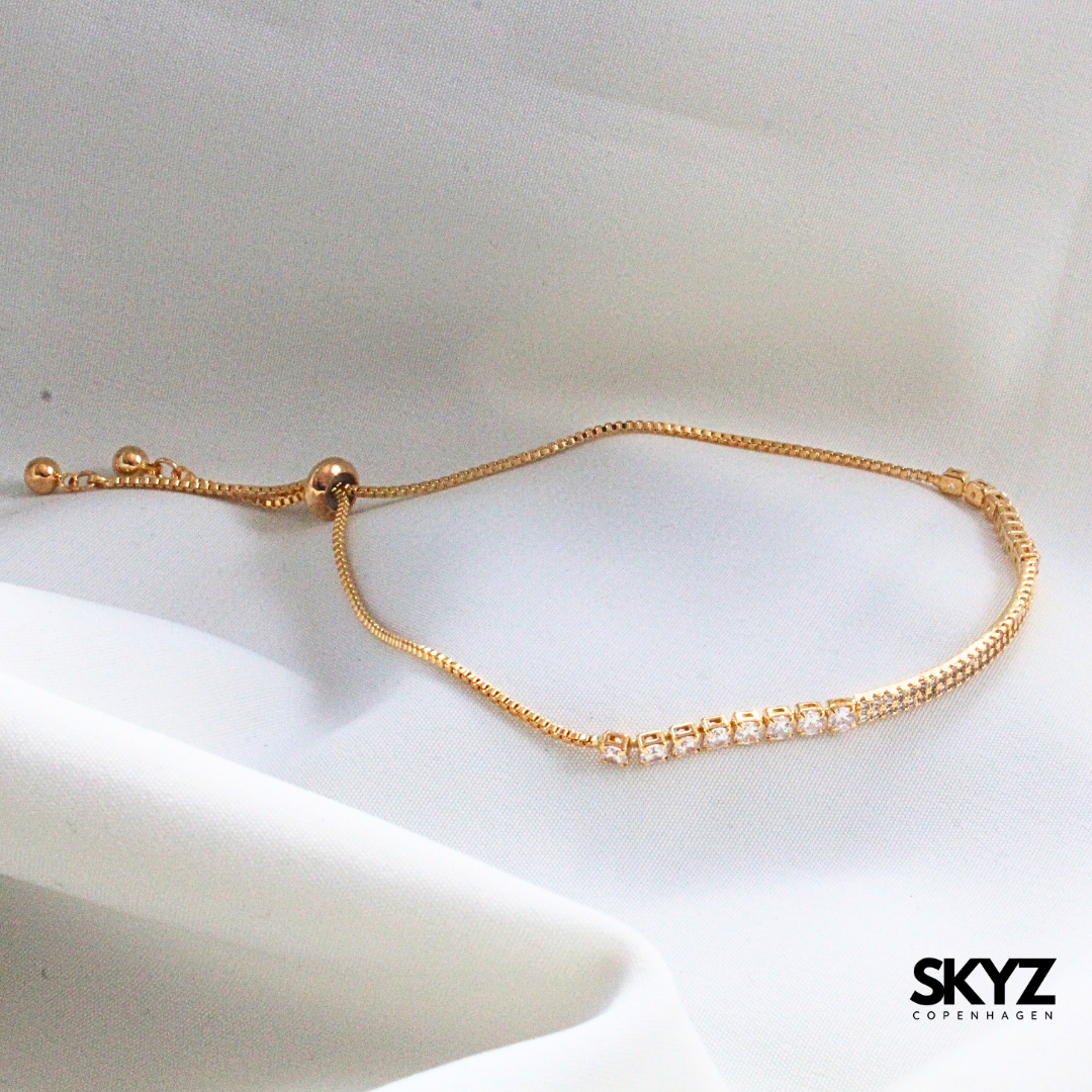 Skyz Zirkonia Bangle Armbånd - 18k Guldbelagt