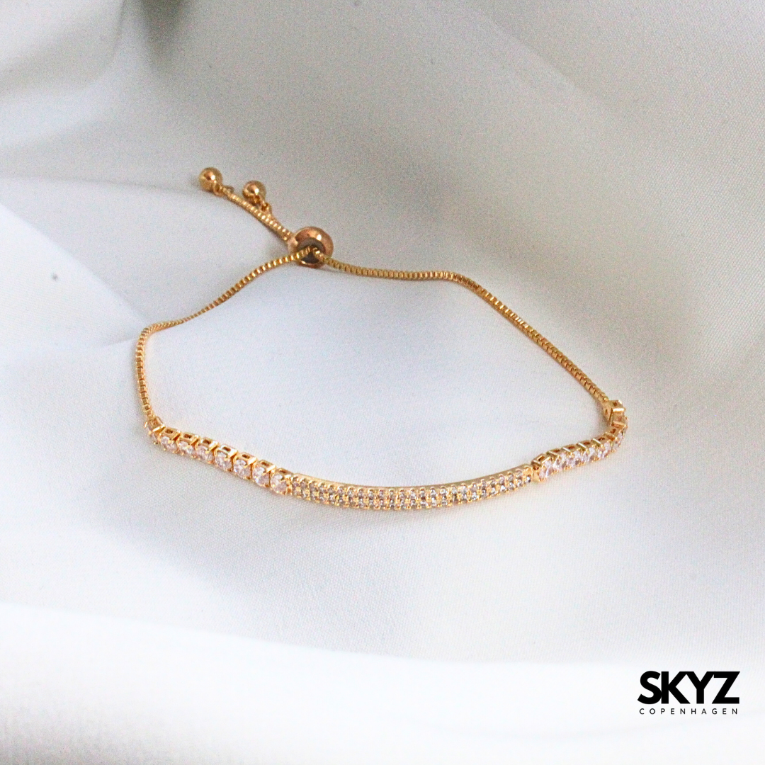 Skyz Zirkonia Bangle Armbånd - 18k Guldbelagt