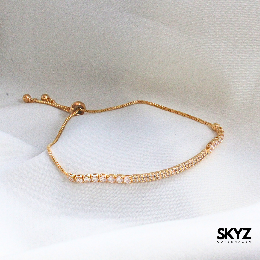 Skyz Zirkonia Bangle Armbånd - 18k Guldbelagt