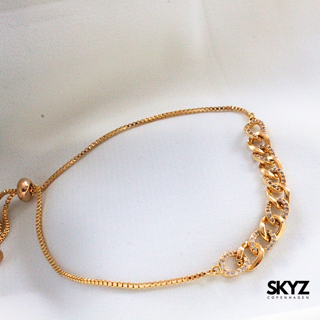 Skyz Chunky Gold Armbånd - 18k Guldbelagt Zirkonia