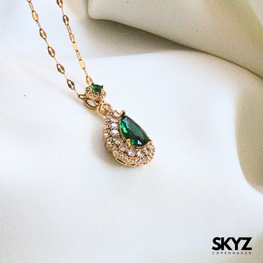 Skyz Raindrop Green - 18k Guldbelagt