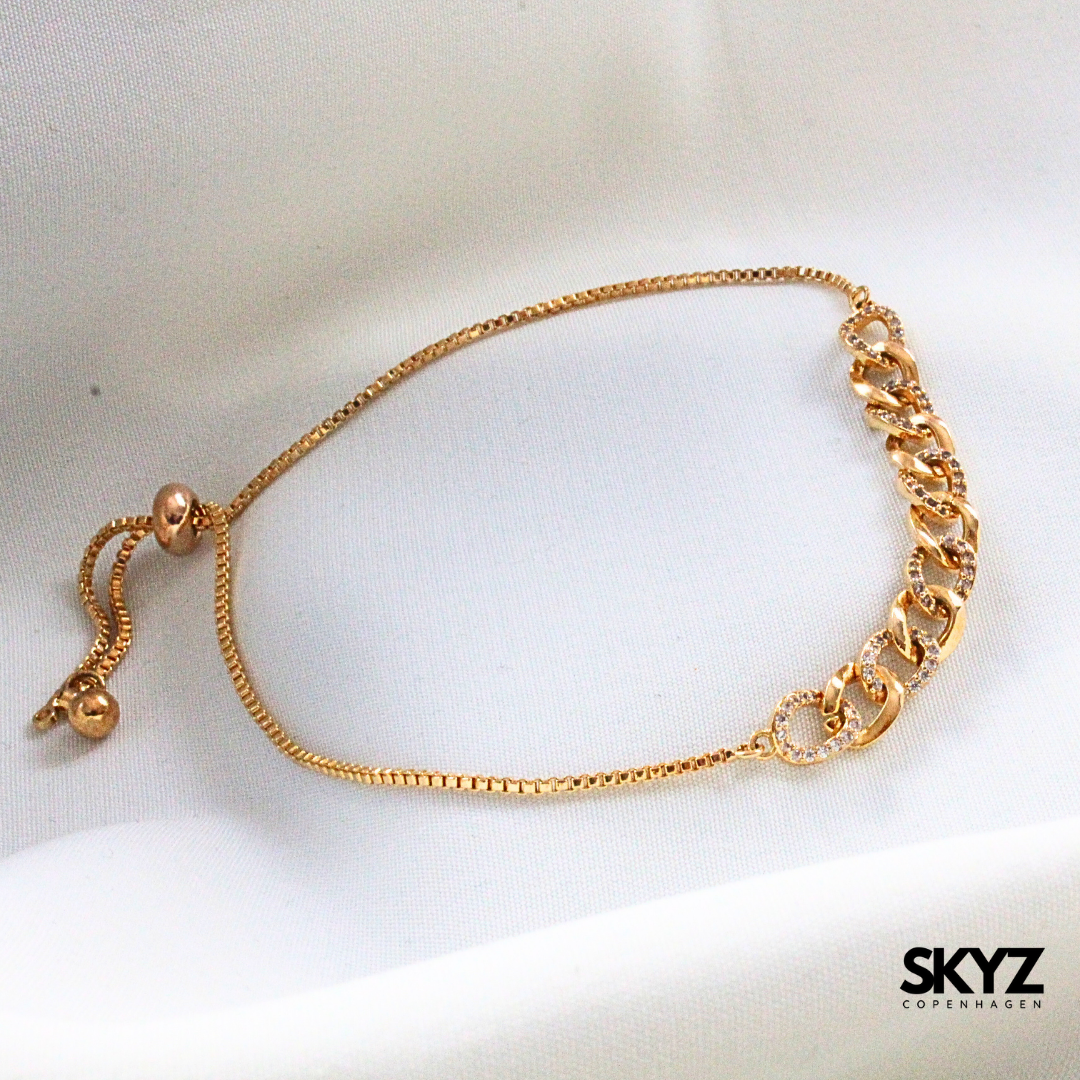 Skyz Chunky Gold Armbånd - 18k Guldbelagt Zirkonia