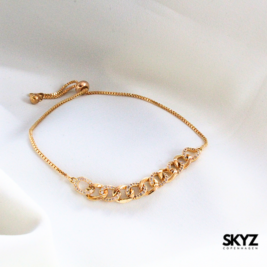 Skyz Chunky Gold Armbånd - 18k Guldbelagt Zirkonia