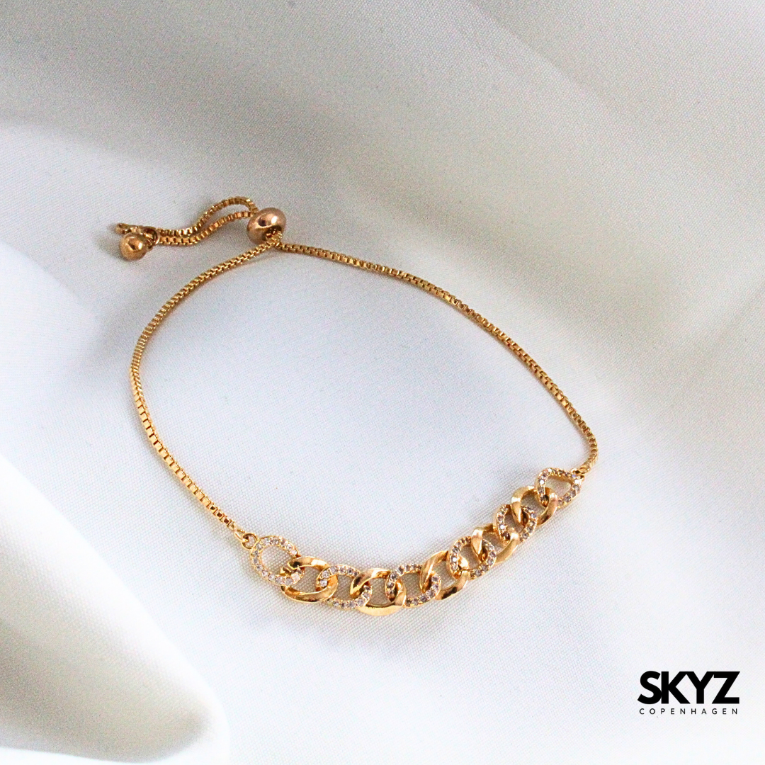 Skyz Chunky Gold Armbånd - 18k Guldbelagt Zirkonia