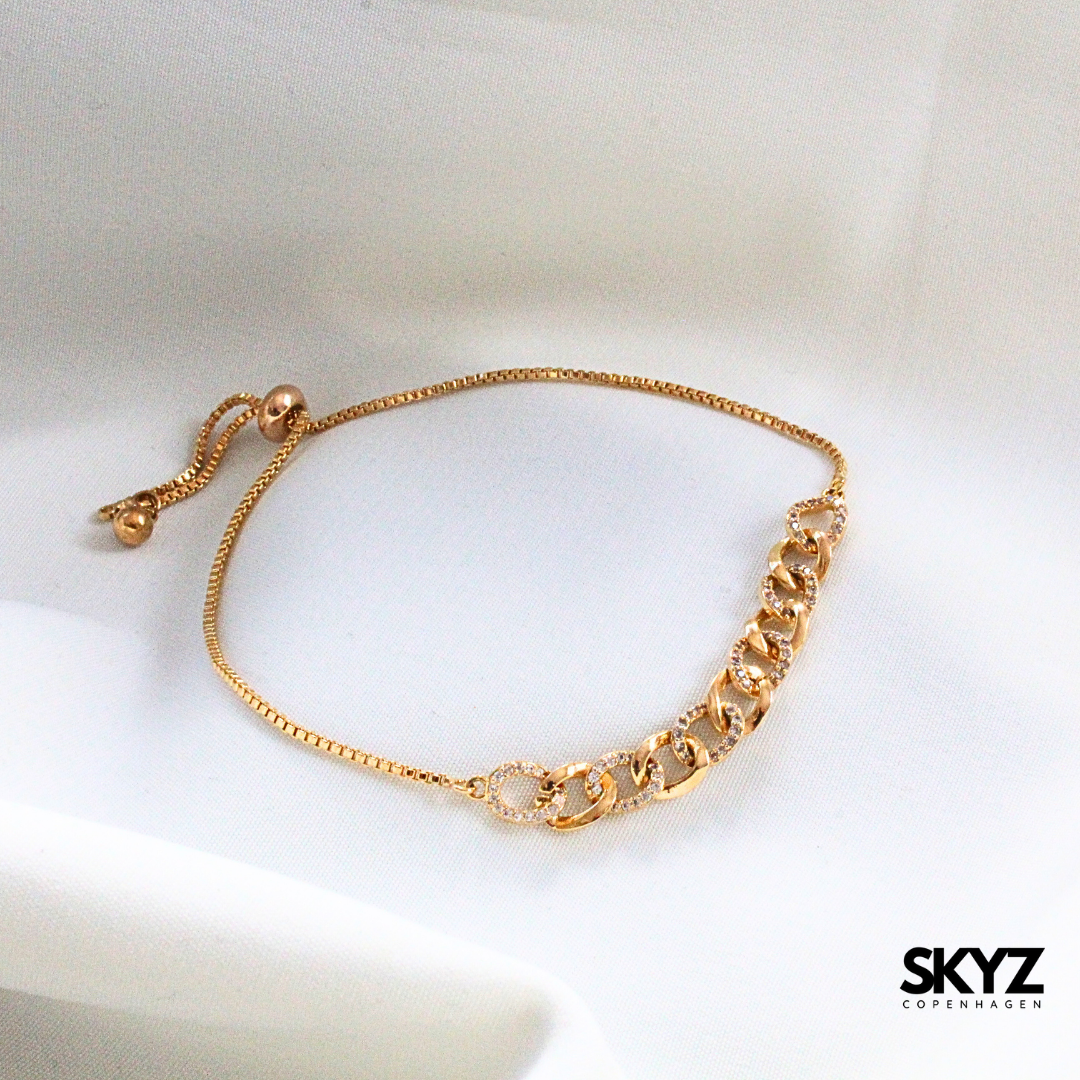 Skyz Chunky Gold Armbånd - 18k Guldbelagt Zirkonia