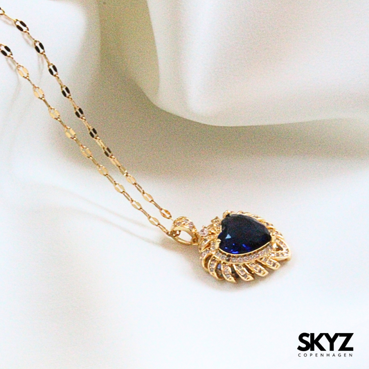 Skyz Swarovski blue Heart - 18k Guldbelagt