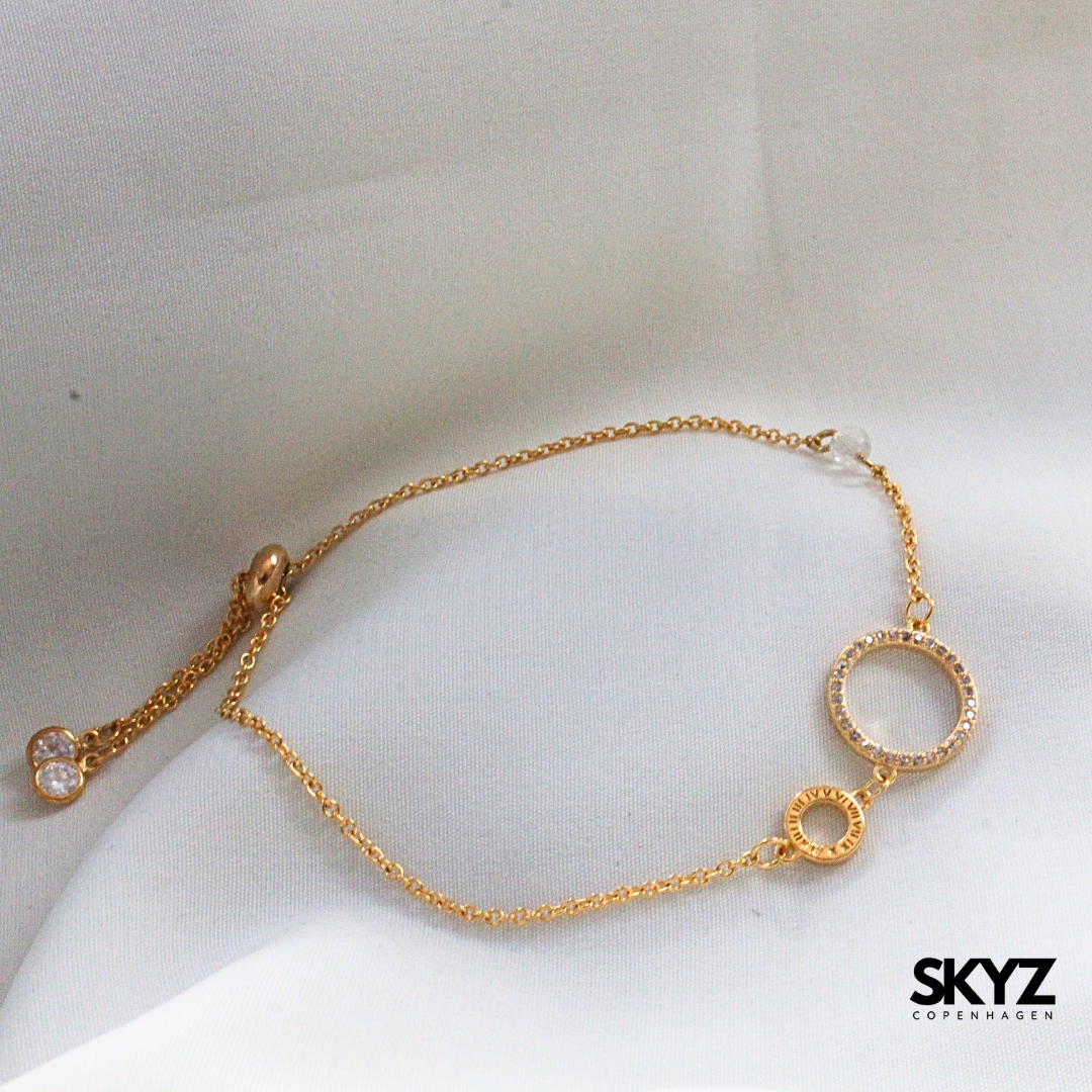 Skyz Circle Zirkonia Armbånd - 18k Guldbelagt