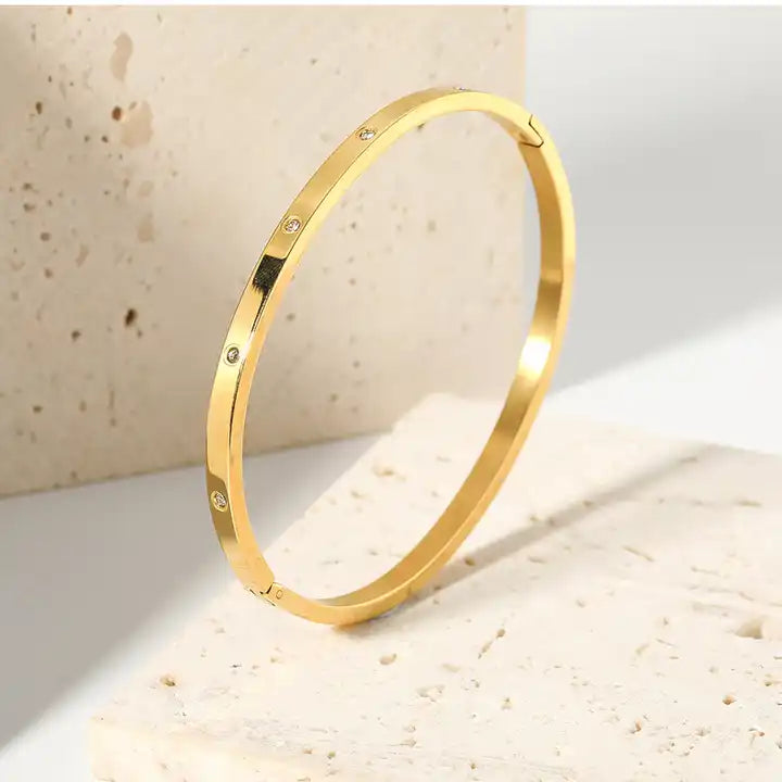 Skyz Zirkonia Bangle - 18k Guldbelagt