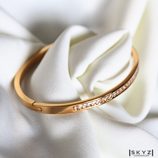 Skyz Gold Bangle - 18k Guldbelagt M.Zirkon