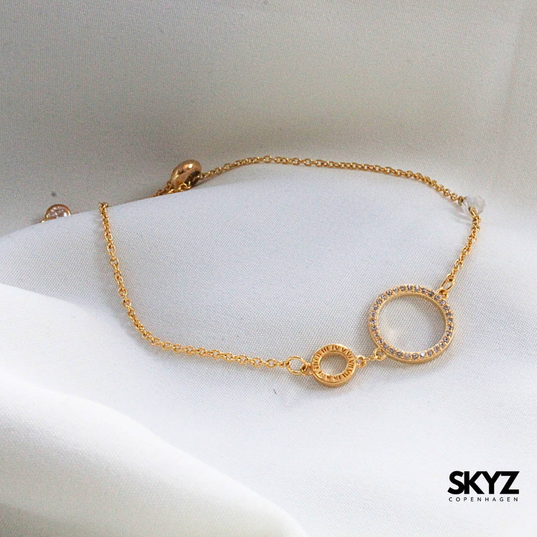 Skyz Circle Zirkonia Armbånd - 18k Guldbelagt