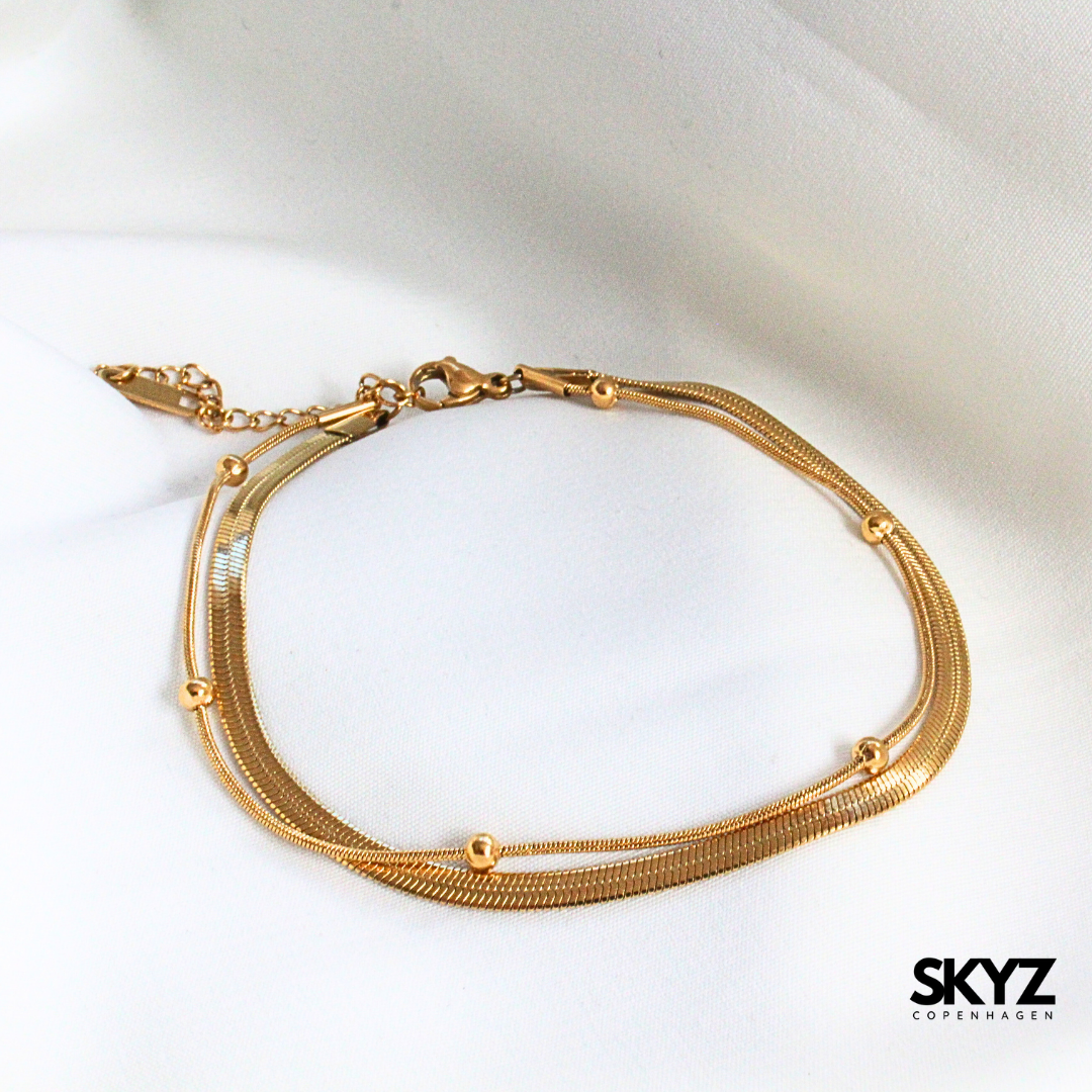 Skyz Flat Gold Armbånd - 18k Guldbelagt