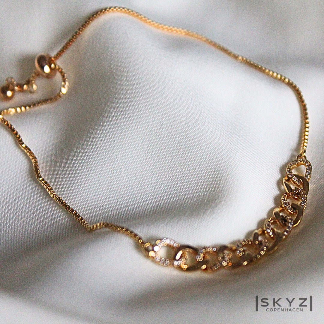 Skyz Chunky Gold Armbånd - 18k Guldbelagt Zirkonia