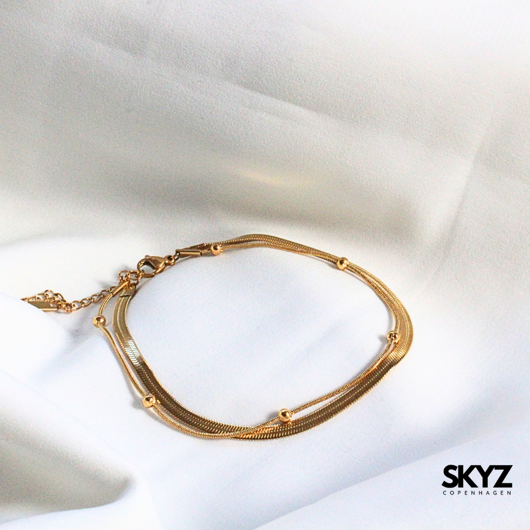 Skyz Flat Gold Armbånd - 18k Guldbelagt