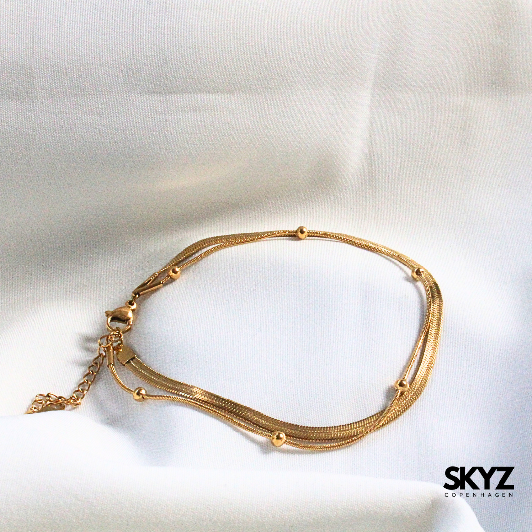 Skyz Flat Gold Armbånd - 18k Guldbelagt