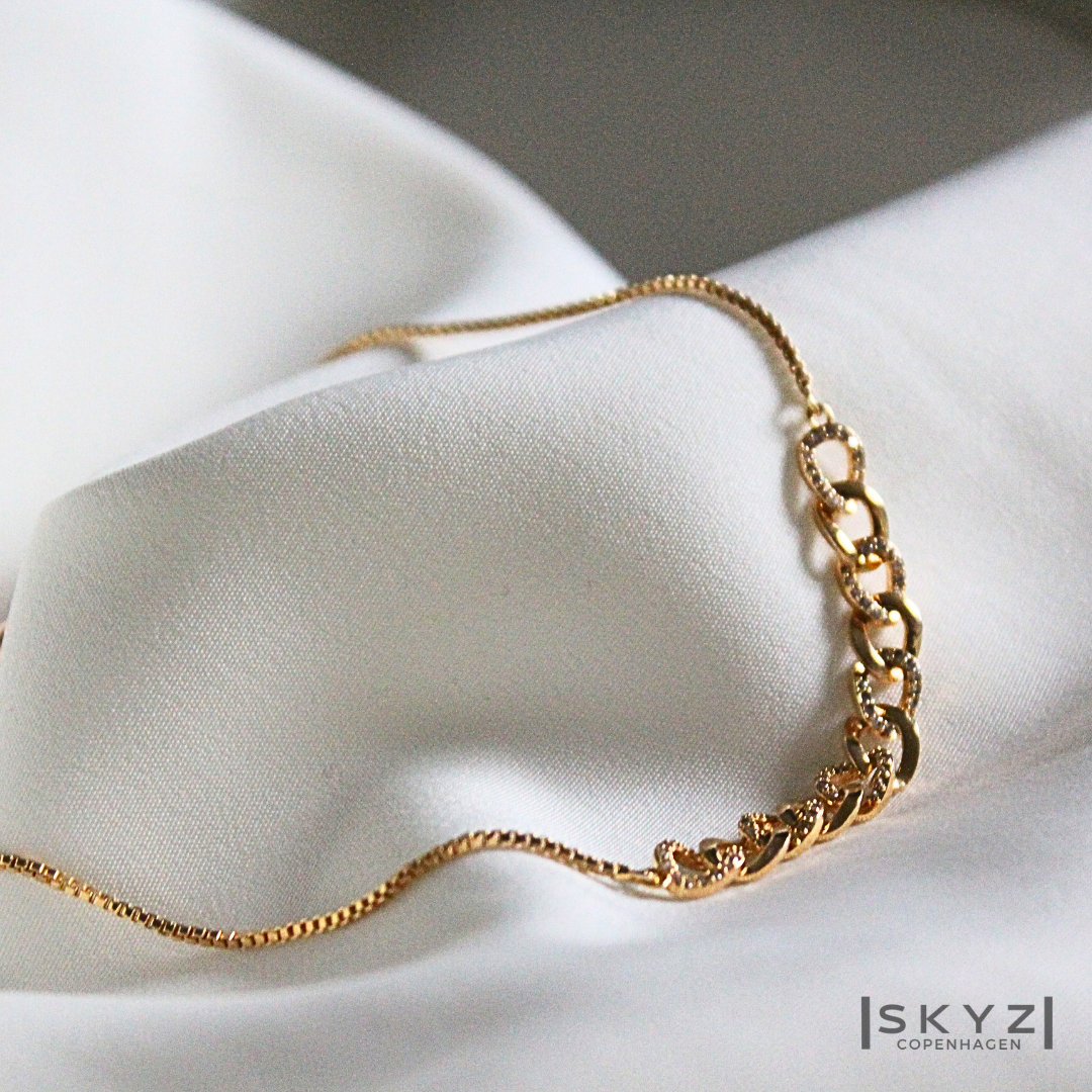 Skyz Chunky Gold Armbånd - 18k Guldbelagt Zirkonia