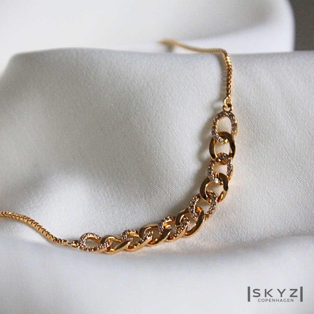 Skyz Chunky Gold Armbånd - 18k Guldbelagt Zirkonia