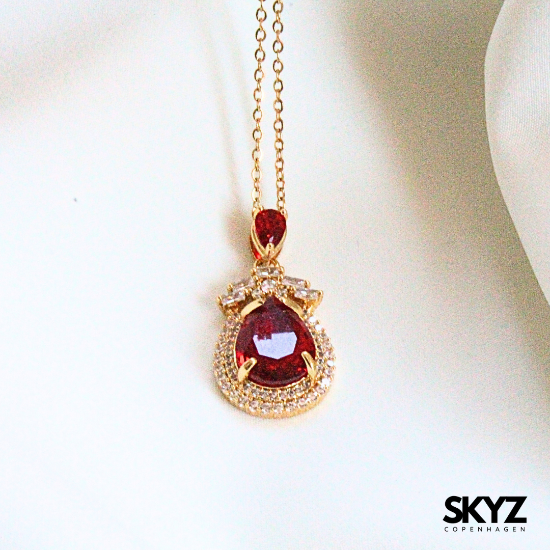 Skyz Red Eternal Elegance Halskæde - 18k Guldbelagt