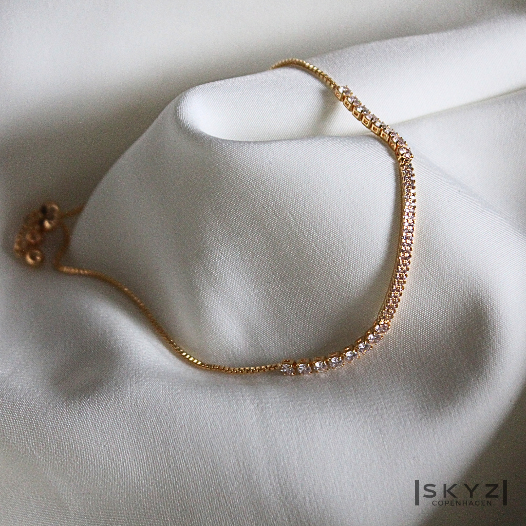 Skyz Zirkonia Bangle Armbånd - 18k Guldbelagt