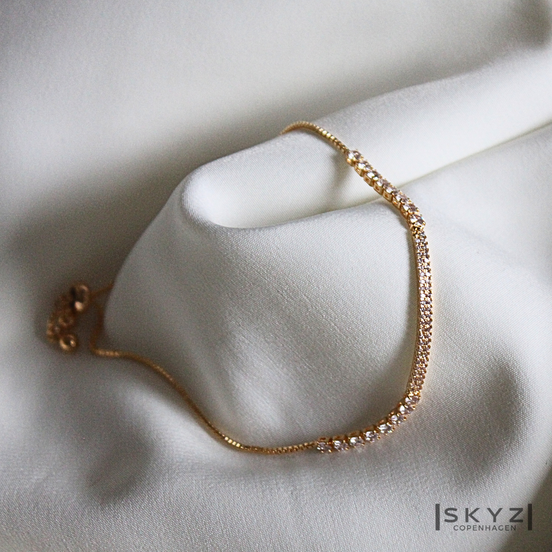 Skyz Zirkonia Bangle Armbånd - 18k Guldbelagt