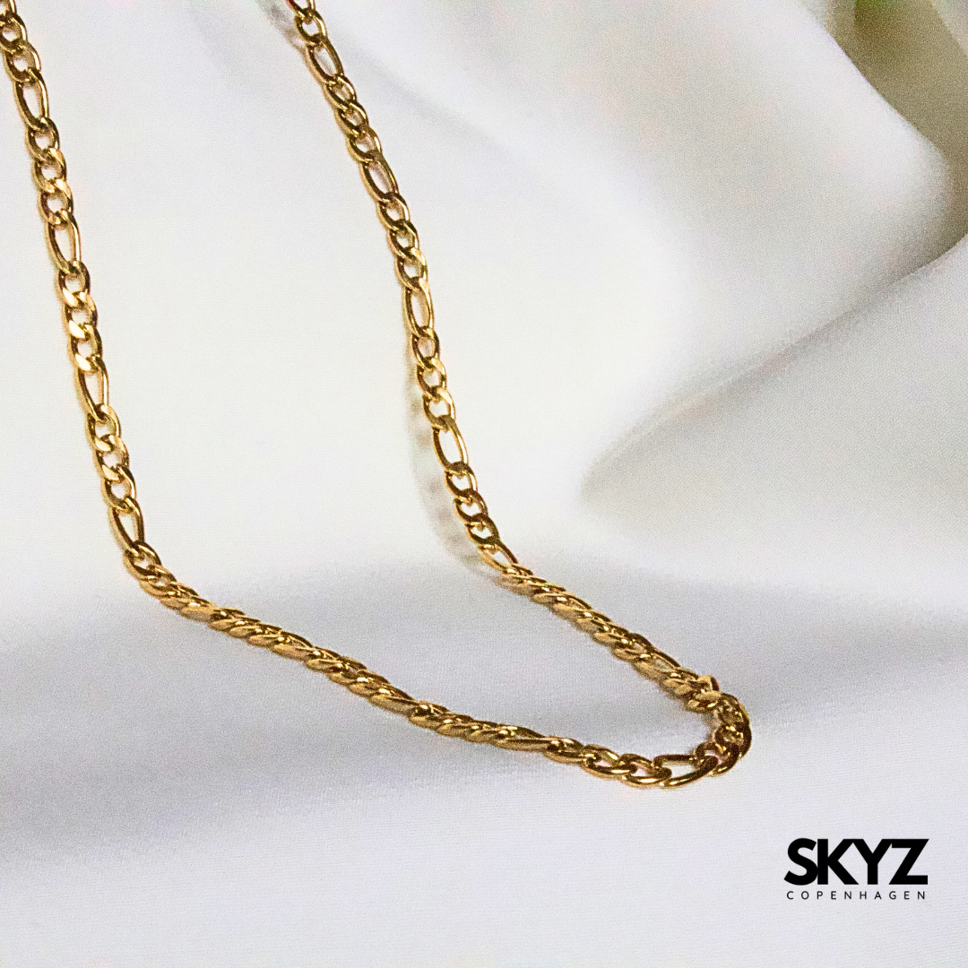 Skyz Figaro ankerkæde Halskæde 3 mm - 18k Guldbelagt