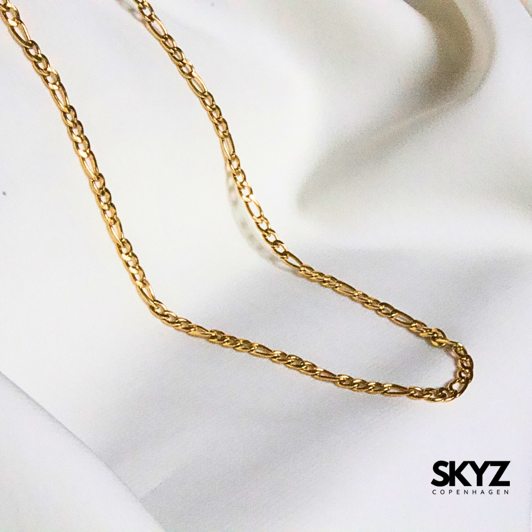 Skyz Figaro ankerkæde Halskæde 3 mm - 18k Guldbelagt