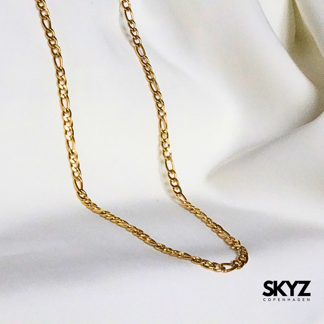 Skyz Figaro ankerkæde Halskæde 3 mm - 18k Guldbelagt