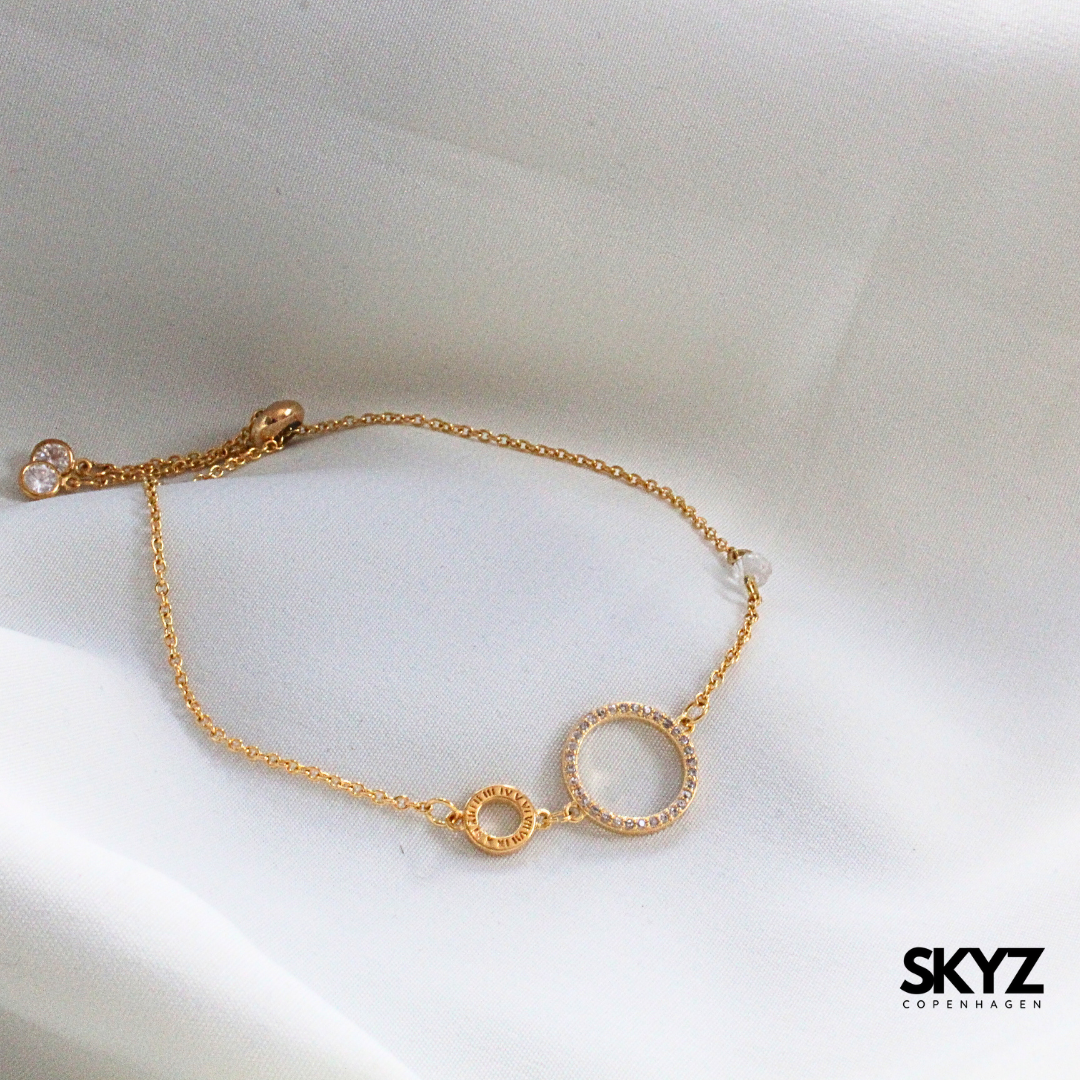 Skyz Circle Zirkonia Armbånd - 18k Guldbelagt