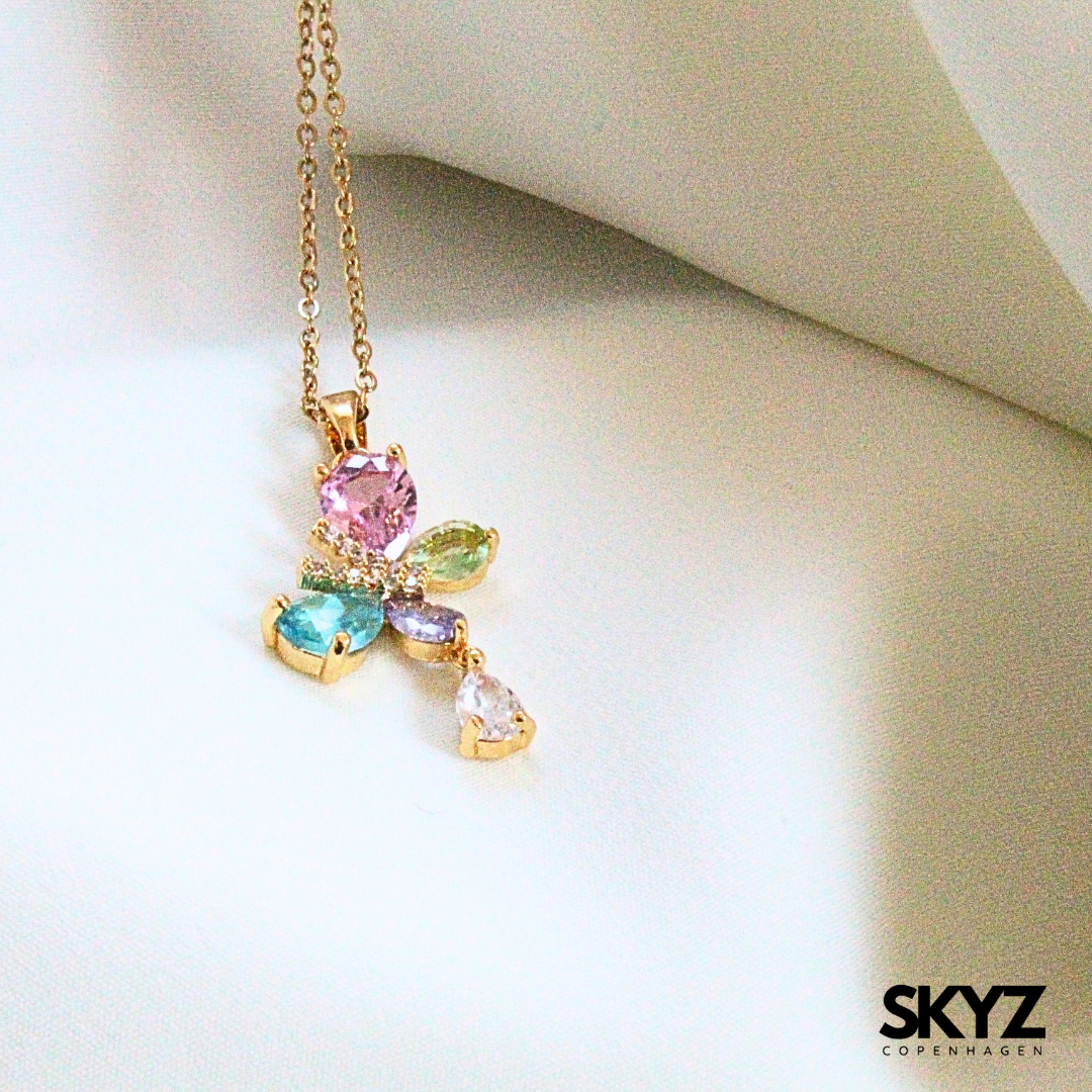 Skyz Cute Farverig Buttefly - 18k Guldbelagt